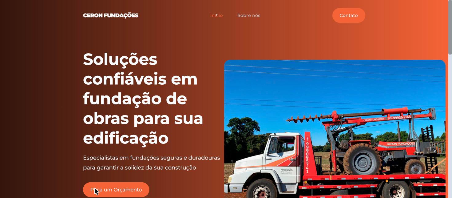 Site desenvolvido para Ceron Fundações