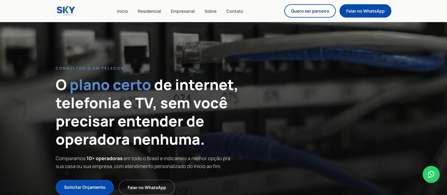 Site desenvolvido para Sky Consult